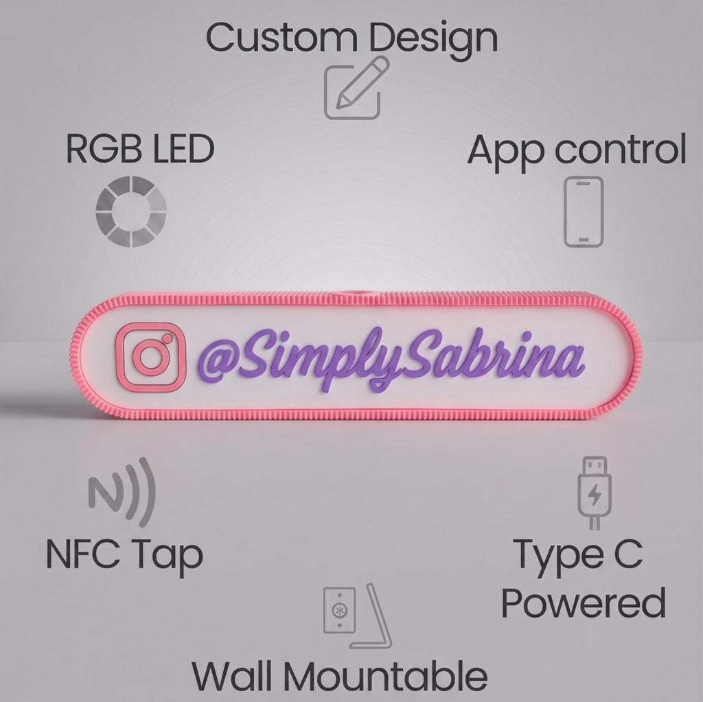 Custom Instagram Gift Sign Lightbox With NFC